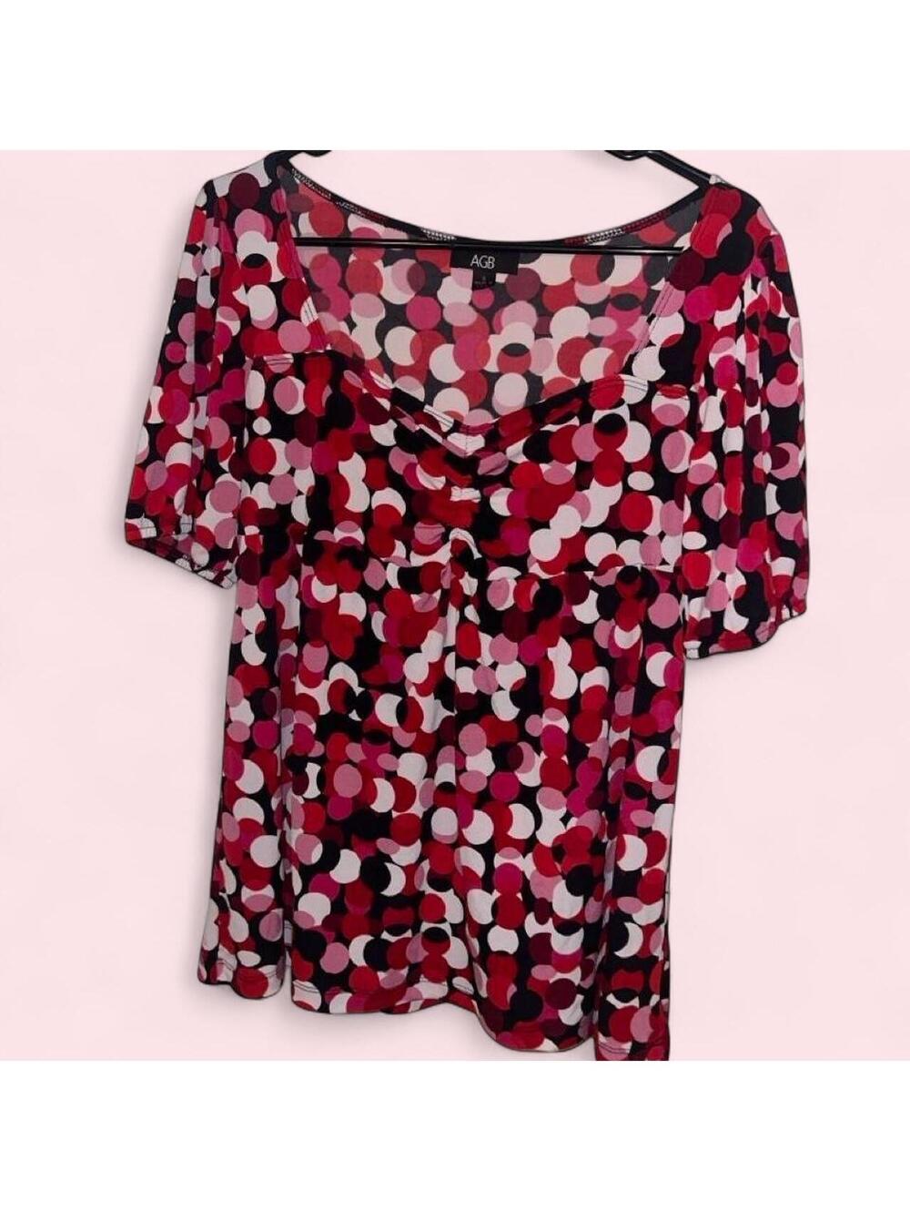 AGB Women's Multi and Red Blous
